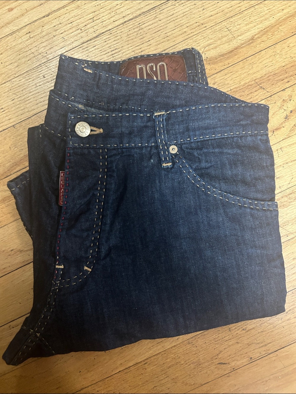 DSQUARED Dark Indigo Jeans with Red Logo Accent